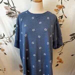 Blue Floral Sweatshirt